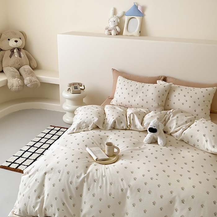 91家纺网 家纺一手货源 找家纺 时光里 2025新款A类全棉双层纱卡通风七色系列第二波 布丁