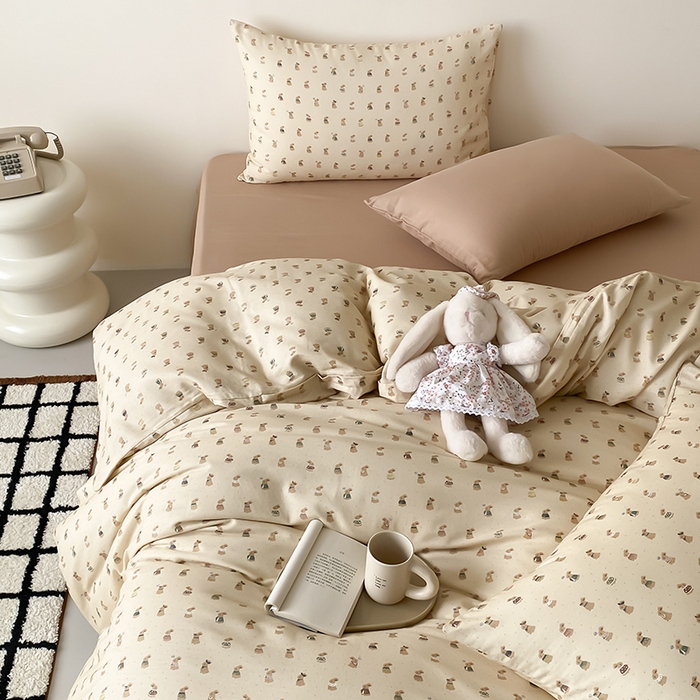 91家纺网 家纺一手货源 找家纺 时光里 2025新款A类全棉双层纱卡通风七色系列第二波 可艾