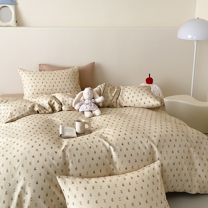 91家纺网 家纺一手货源 找家纺 时光里 2025新款A类全棉双层纱卡通风七色系列第二波 可艾