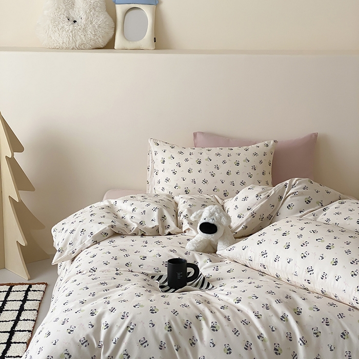 91家纺网 家纺一手货源 找家纺 时光里 2025新款A类全棉双层纱卡通风七色系列第二波 竹恋汐