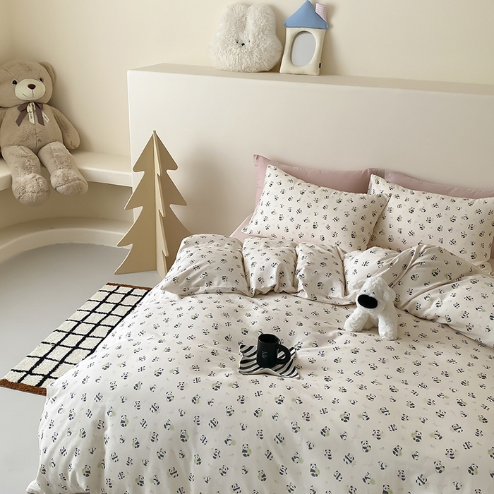 91家纺网 家纺一手货源 找家纺 时光里 2025新款A类全棉双层纱卡通风七色系列第二波 竹恋汐