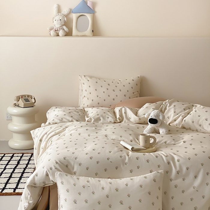 91家纺网 家纺一手货源 找家纺 时光里 2025新款A类全棉双层纱卡通风七色系列第二波 布丁