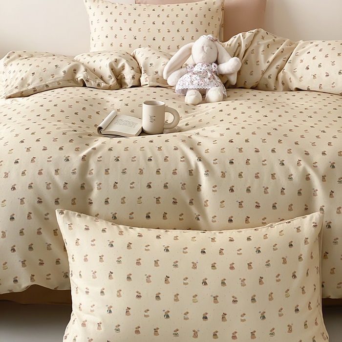 91家纺网 家纺一手货源 找家纺 时光里 2025新款A类全棉双层纱卡通风七色系列第二波 可艾