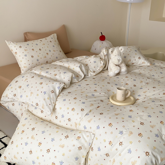 91家纺网 家纺一手货源 找家纺 时光里 2025新款A类全棉双层纱卡通风七色系列第二波 如甜初梦