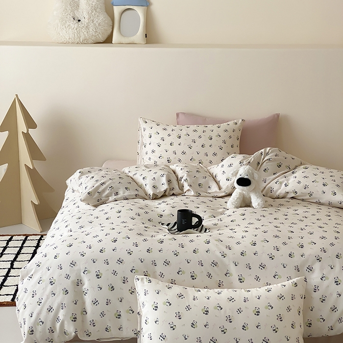 91家纺网 家纺一手货源 找家纺 时光里 2025新款A类全棉双层纱卡通风七色系列第二波 竹恋汐