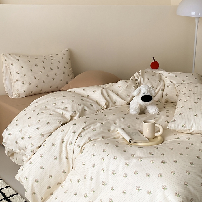 91家纺网 家纺一手货源 找家纺 时光里 2025新款A类全棉双层纱卡通风七色系列第二波 布丁