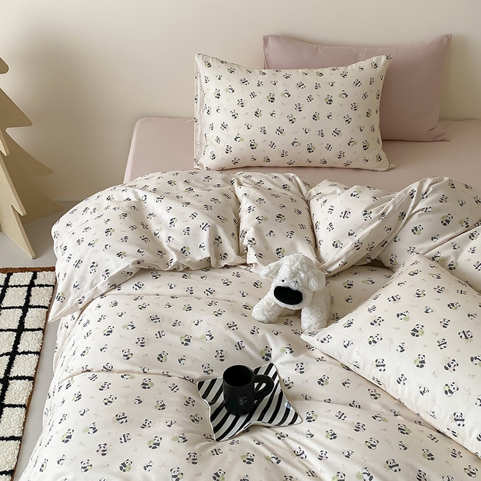 91家纺网 家纺一手货源 找家纺 时光里 2025新款A类全棉双层纱卡通风七色系列第二波 竹恋汐