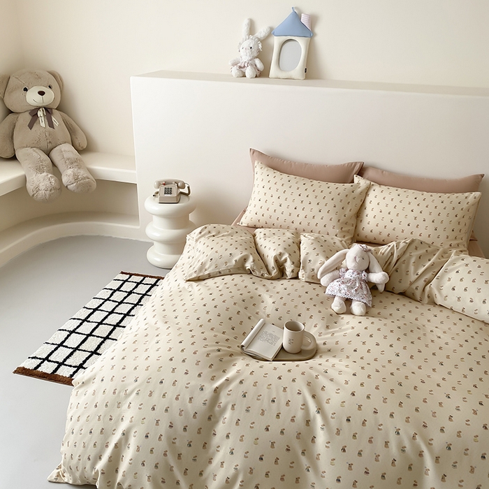 91家纺网 家纺一手货源 找家纺 时光里 2025新款A类全棉双层纱卡通风七色系列第二波 可艾