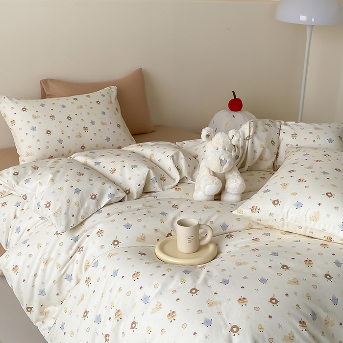 91家纺网 家纺一手货源 找家纺 时光里 2025新款A类全棉双层纱卡通风七色系列第二波 如甜初梦