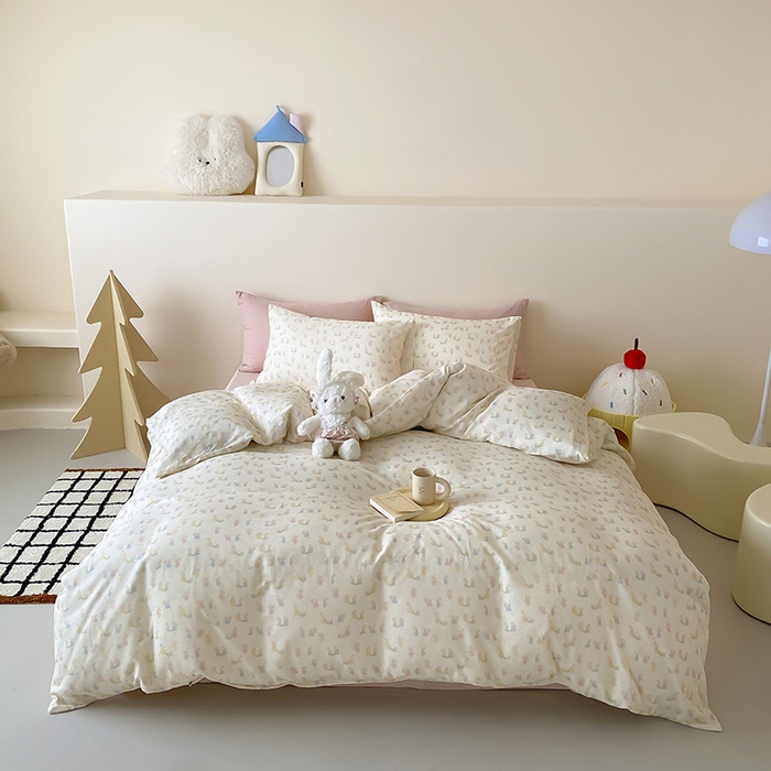 时光里 2025新款A类全棉双层纱卡通风七色系列第二波 小兔乖乖