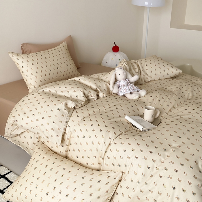 91家纺网 家纺一手货源 找家纺 时光里 2025新款A类全棉双层纱卡通风七色系列第二波 可艾