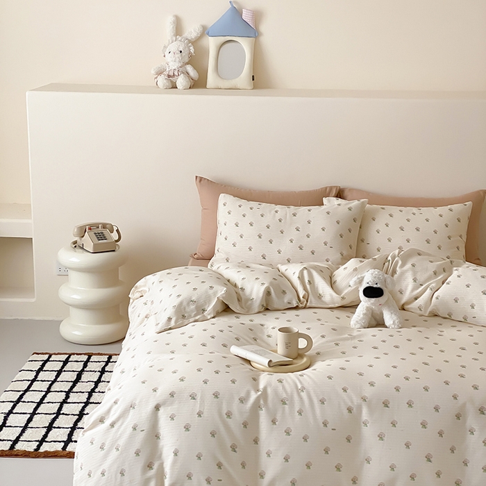 91家纺网 家纺一手货源 找家纺 时光里 2025新款A类全棉双层纱卡通风七色系列第二波 布丁