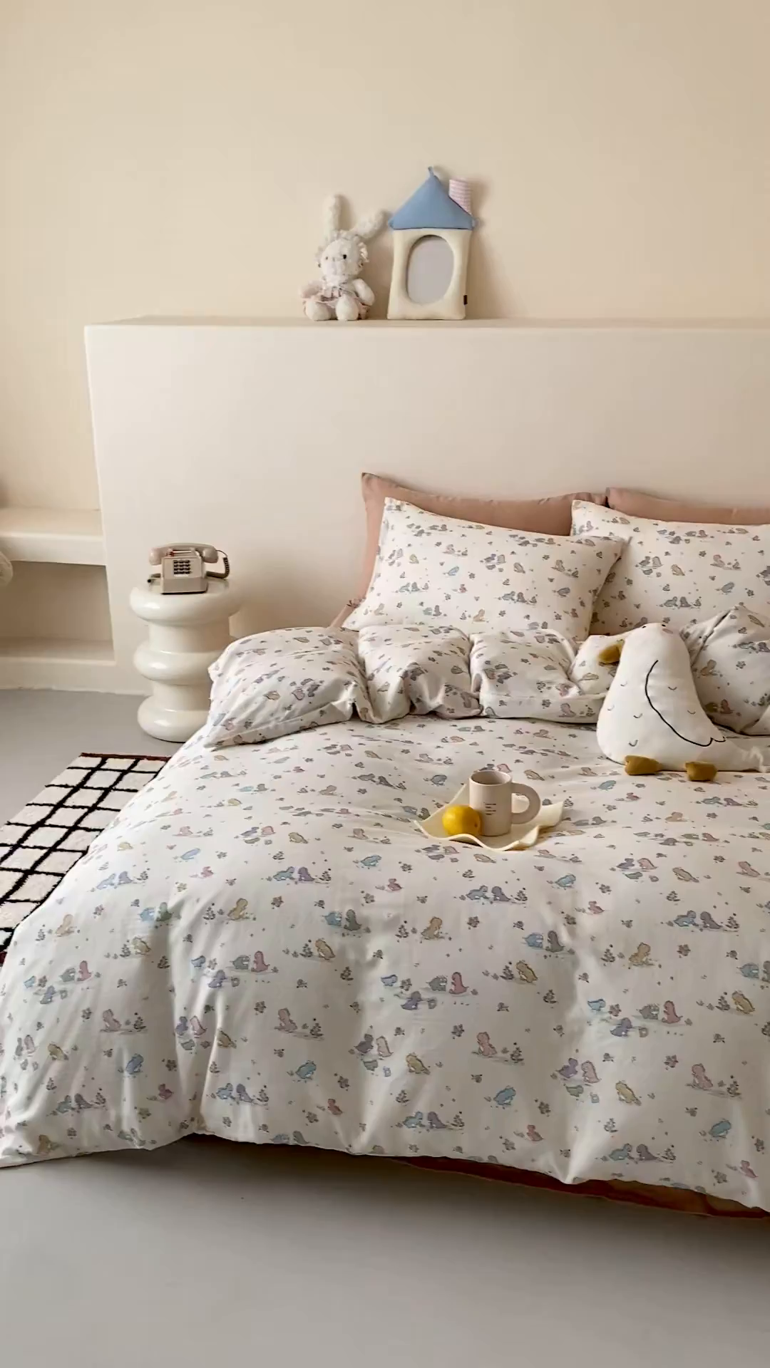 91家纺网 家纺一手货源 找家纺 （总）时光里 2025新款A类全棉双层纱卡通风七色系列第二波