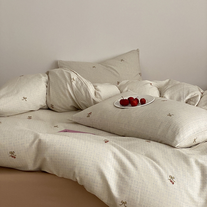 91家纺网 家纺一手货源 找家纺 时光里 2025新款A类全棉双层纱韩式风系列第三波 云蔓-白