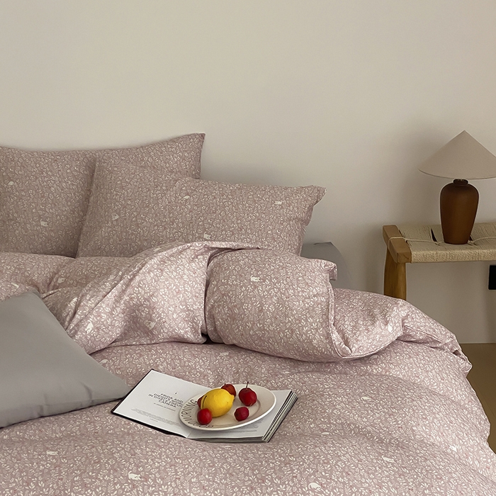 91家纺网 家纺一手货源 找家纺 时光里 2025新款A类全棉双层纱韩式风系列第三波 晓时光-粉