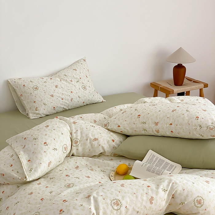 91家纺网 家纺一手货源 找家纺 时光里 2025新款A类全棉双层纱韩式风系列第三波 漫野