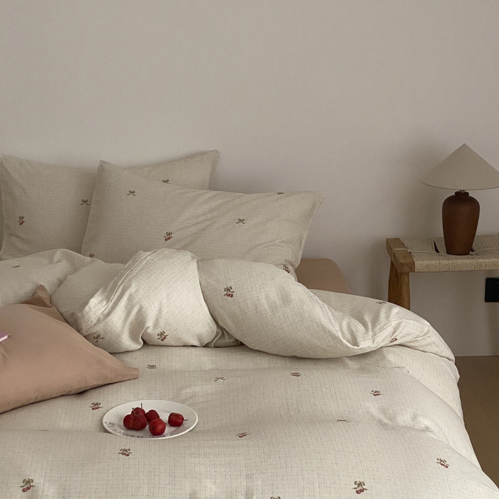 91家纺网 家纺一手货源 找家纺 时光里 2025新款A类全棉双层纱韩式风系列第三波 云蔓-白