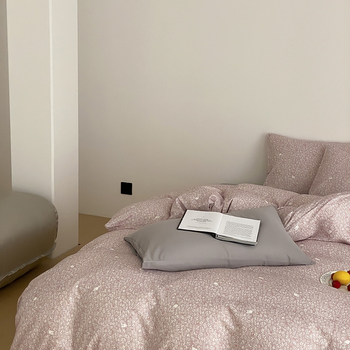 91家纺网 家纺一手货源 找家纺 时光里 2025新款A类全棉双层纱韩式风系列第三波 晓时光-粉