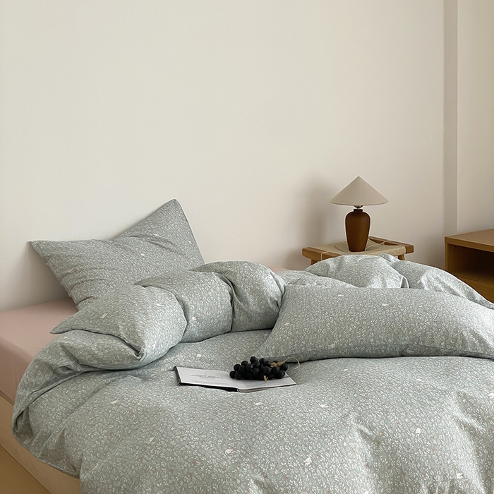 91家纺网 家纺一手货源 找家纺 时光里 2025新款A类全棉双层纱韩式风系列第三波 晓时光-蓝