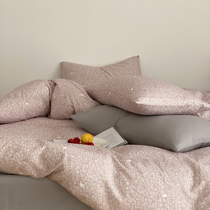 91家纺网 家纺一手货源 找家纺 时光里 2025新款A类全棉双层纱韩式风系列第三波 晓时光-粉