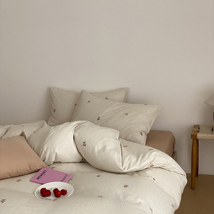 91家纺网 家纺一手货源 找家纺 时光里 2025新款A类全棉双层纱韩式风系列第三波 云蔓-白