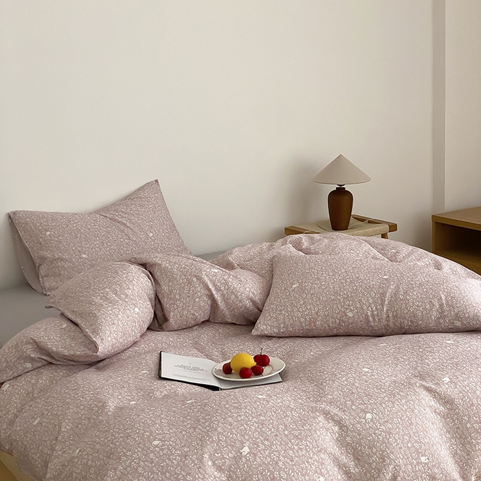 91家纺网 家纺一手货源 找家纺 时光里 2025新款A类全棉双层纱韩式风系列第三波 晓时光-粉