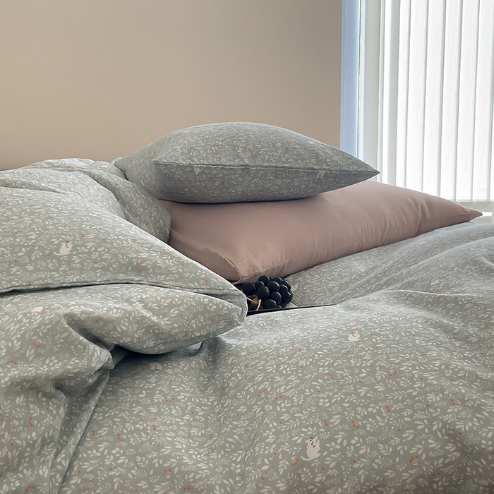 91家纺网 家纺一手货源 找家纺 时光里 2025新款A类全棉双层纱韩式风系列第三波 晓时光-蓝