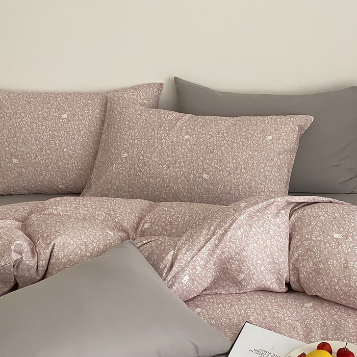 91家纺网 家纺一手货源 找家纺 时光里 2025新款A类全棉双层纱韩式风系列第三波 晓时光-粉