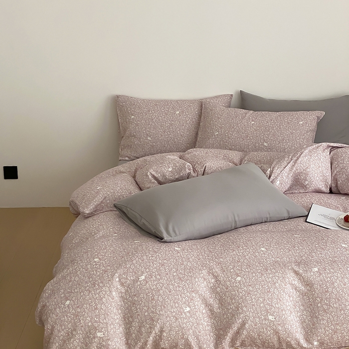 91家纺网 家纺一手货源 找家纺 时光里 2025新款A类全棉双层纱韩式风系列第三波 晓时光-粉