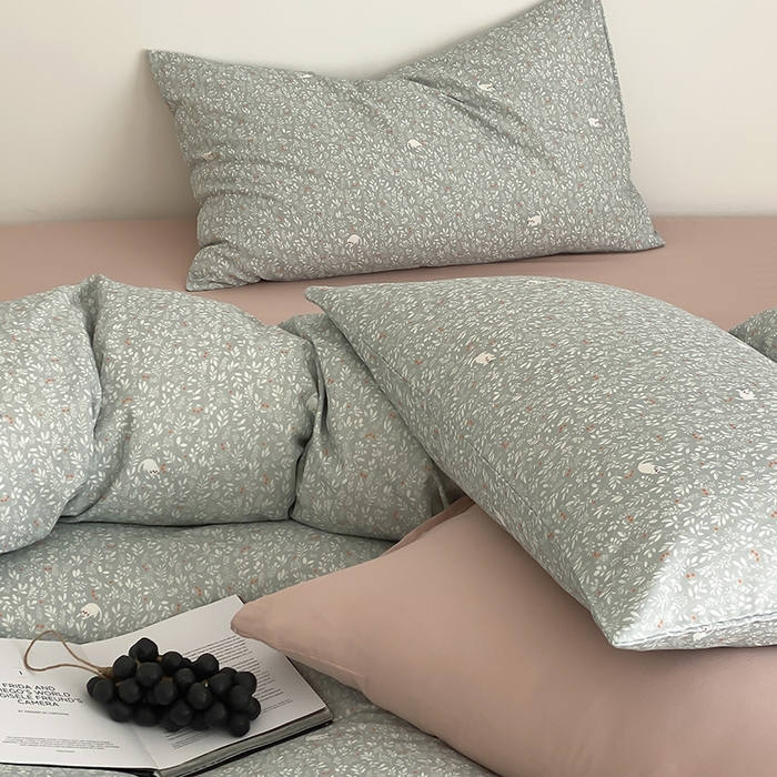 91家纺网 家纺一手货源 找家纺 时光里 2025新款A类全棉双层纱韩式风系列第三波 晓时光-蓝