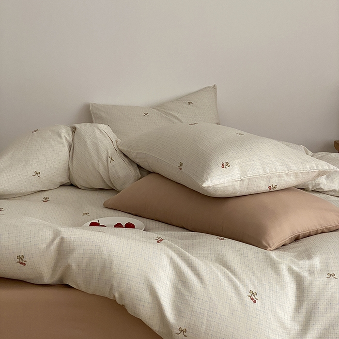 91家纺网 家纺一手货源 找家纺 时光里 2025新款A类全棉双层纱韩式风系列第三波 云蔓-白