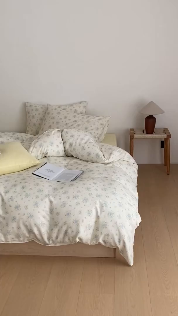 91家纺网 家纺一手货源 找家纺 时光里 2025新款A类全棉双层纱韩式风系列第三波 花屿