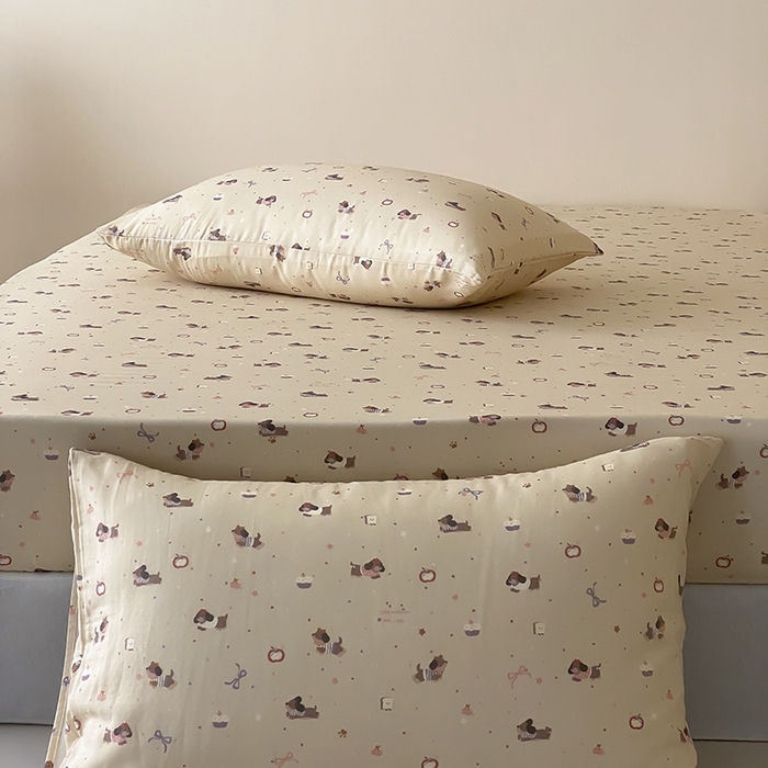 91家纺网 家纺一手货源 找家纺 （总）时光里 2025新款双层纱系列卡通风枕套