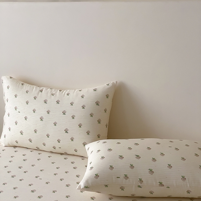 91家纺网 家纺一手货源 找家纺 时光里 2025新款双层纱系列卡通风枕套 布丁