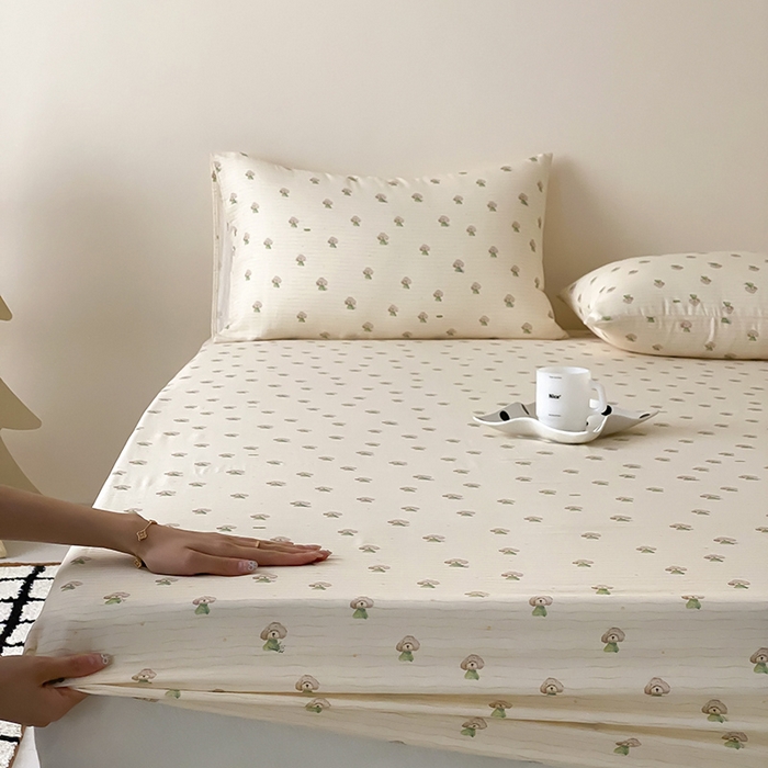 91家纺网 家纺一手货源 找家纺 时光里 2025新款双层纱系列卡通风枕套 布丁