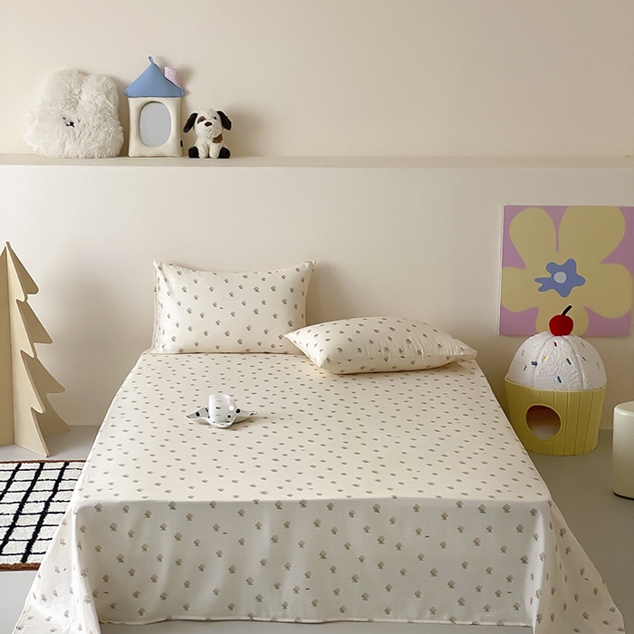 91家纺网 家纺一手货源 找家纺 时光里 2025新款双层纱系列卡通风枕套 布丁