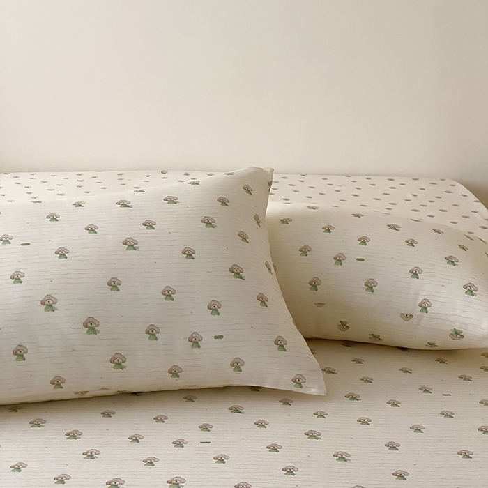 91家纺网 家纺一手货源 找家纺 时光里 2025新款双层纱系列卡通风枕套 布丁