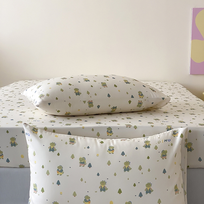 时光里 2025新款双层纱系列卡通风枕套 萌宠宝宝-绿