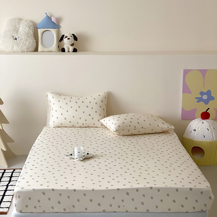 91家纺网 家纺一手货源 找家纺 时光里 2025新款双层纱系列卡通风枕套 布丁