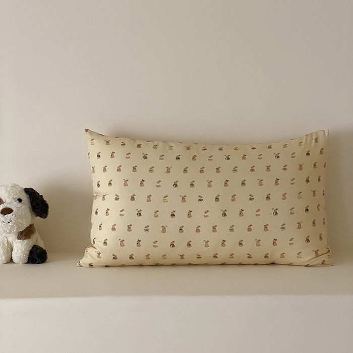 91家纺网 家纺一手货源 找家纺 时光里 2025新款双层纱系列卡通风枕套 可艾