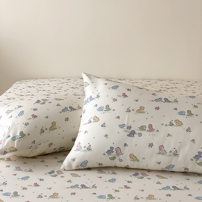 91家纺网 家纺一手货源 找家纺 时光里 2025新款双层纱系列卡通风枕套 啵啵乐园