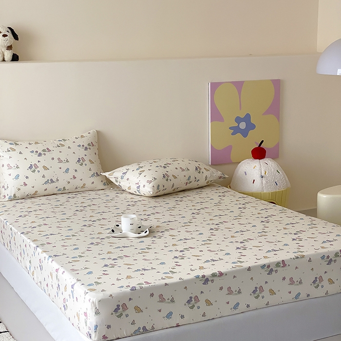 91家纺网 家纺一手货源 找家纺 时光里 2025新款双层纱系列卡通风枕套 啵啵乐园