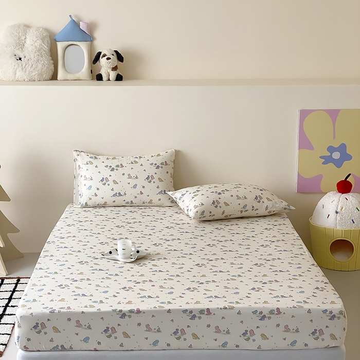 91家纺网 家纺一手货源 找家纺 时光里 2025新款双层纱系列卡通风枕套 啵啵乐园