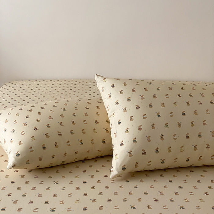 91家纺网 家纺一手货源 找家纺 时光里 2025新款双层纱系列卡通风枕套 可艾