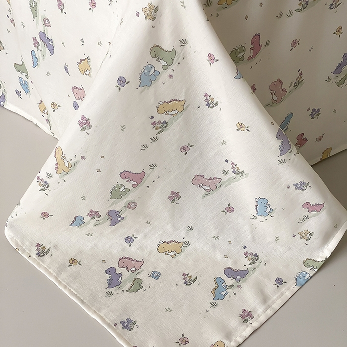 91家纺网 家纺一手货源 找家纺 时光里 2025新款双层纱系列卡通风枕套 啵啵乐园