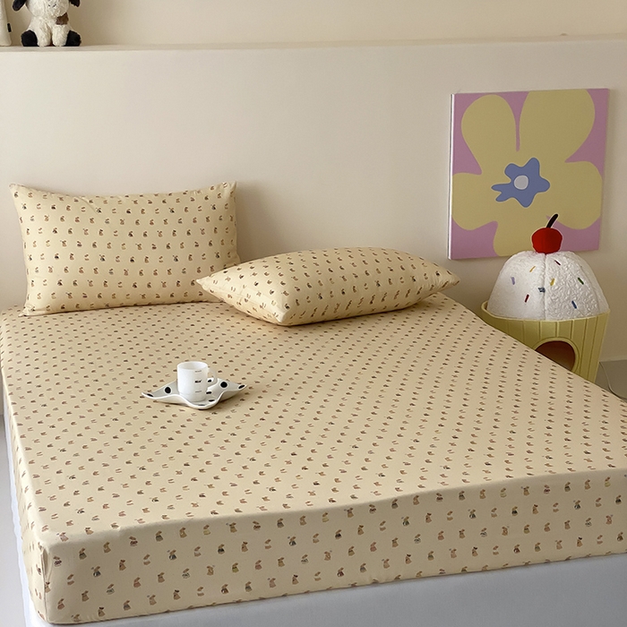 91家纺网 家纺一手货源 找家纺 时光里 2025新款双层纱系列卡通风枕套 可艾