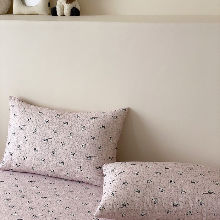 91家纺网 家纺一手货源 找家纺 时光里 2025新款双层纱系列卡通风枕套 豹豹妮