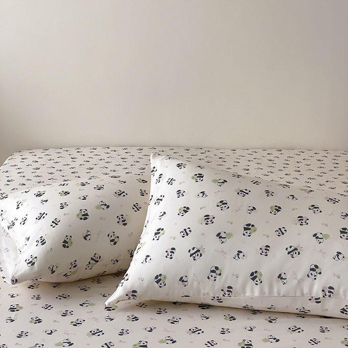 91家纺网 家纺一手货源 找家纺 时光里 2025新款双层纱系列卡通风枕套 竹汐恋