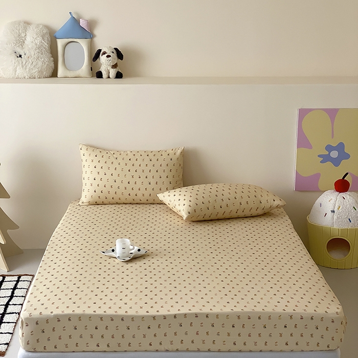 91家纺网 家纺一手货源 找家纺 （总）时光里 2025新款双层纱系列卡通风床笠