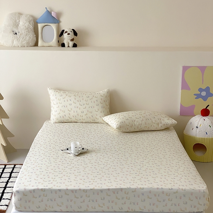 91家纺网 家纺一手货源 找家纺 （总）时光里 2025新款双层纱系列卡通风床笠